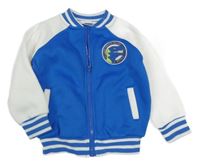 Modro-bílá propínací mikina s dinosaurem Kiki&Koko