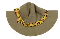 Béžový klobouk s leopardí stuhou Ikali 