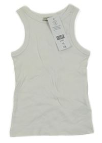 Bílý žebrovaný crop top F&F