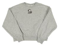 Šedá melírovaná oversize mikina se Snoopym H&M