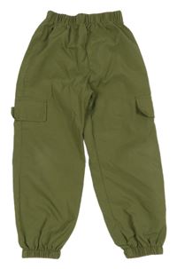 Khaki cargo cuff lehké kalhoty 