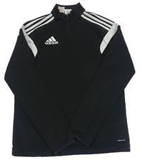 Černá sportovní funkční mikina s pruhy Adidas