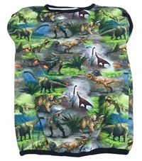 Zeleno-barevné tričko s dinosaury