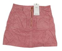 Růžová manšestrová sukně se zipem M&S