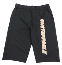 Černé elastické kraťasy s nápisem zn. River Island