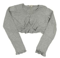 Šedé třpyitvé svetrové propínací bolerko H&M