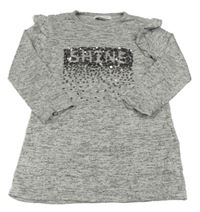 Šedé melírované úpletové šaty s flitry Primark