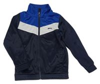 Modro-bílo-tmavomodrá sportovní propínací mikina zn. Slazenger