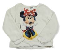Bílá chlupatá pyžamová mikina s Minnie Disney