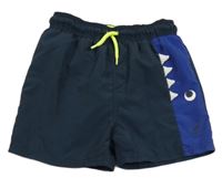 Tmavomodro-modré plážové kraťasy s ostny Yigga