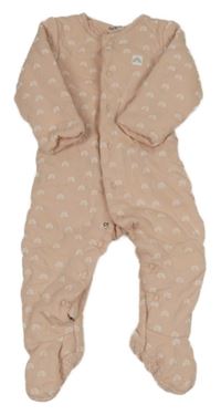 Světlerůžový zateplený overal s duhami Tu