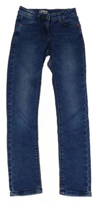 Tmavomodré teplákové slim rifle S. Oliver