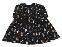 Černé teplákové šaty s duchy a dýněmi F&F