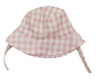 Růžovo-bílý kostkovaný klobouk Primark