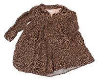 Černo-lososové leopardí košilové propínací šaty Next