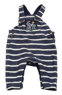 Tmavomodro-bílé pruhované laclové tepláky Debenhams