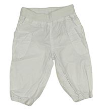 Bílé plátěné cargo cuff kalhoty Benetton