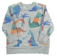 Šedá mikina s dinosaury George 