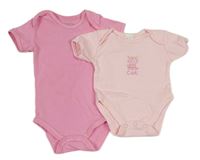 2x - Světlerůžové s kočkou + růžové body
