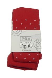 Nové - červené punčocháče s puntíiky Pex