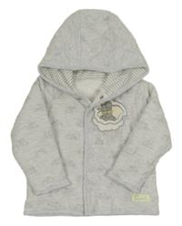 Šedý melírovaný zateplený kabátek s Dumbem a kapucí zn. Primark