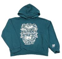 Petrolejová mikina s potiskem Harry Potter a kapucí 