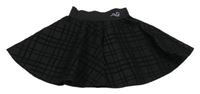 Černá kostkovaná kolová sukně s kamínky 