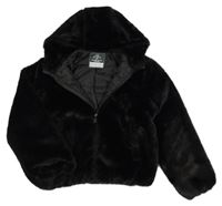 Černá kožešinová podšitá bunda s kapucí George 