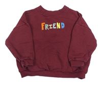 Vínová oversize mikina s nápisem John Lewis