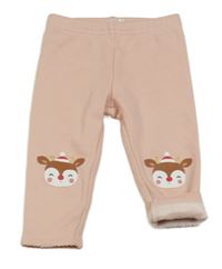 Světlerůžové zateplené legíny se soby C&A