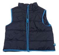 Tmavomodrá šusťáková  zateplená vesta 