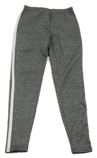 Šedé melírované sportovní legíny s proužky Shein