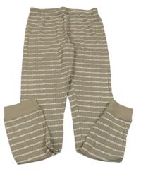 Hnědo-bílé pruhované vzorované domácí tepláky Zara