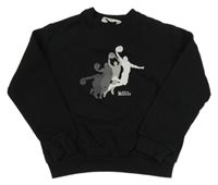 Černá oversize mikina s basketbalisty H&M