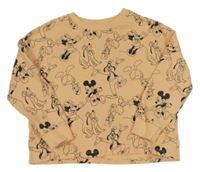 Broskvová oversize mikina s Mickeym a kamarády Next