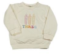 Smetanová mikina s nápisem a svíčkami 