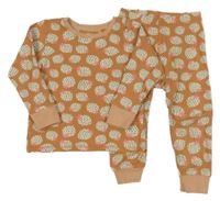 Oranžovobéžové pyžamo s jahůdkami Next