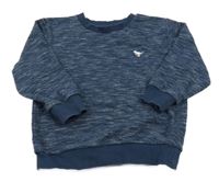 Tmavomodrá melírovaná mikina s dinosaurem Next