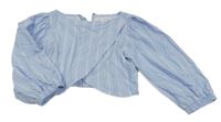 Světlemodrá proužkovaná crop halenka Zara 