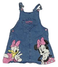 Modré riflové laclové šaty s Minnie a Daisy 