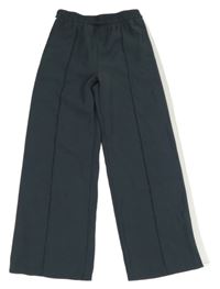 Šedé lehké culottes kalhoty s puky a bílými pruhy Primark