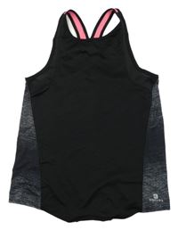 Černo-šedý sportovní top Domyos