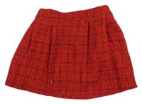 Červeno-černá kostkovaná sukně s flitry Matalan