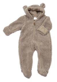 Světlehnědá huňatá kombinéza s kapucí H&M