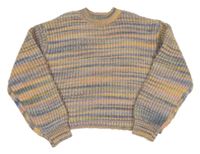 Barevný melírovaný crop oversize svetr Primark