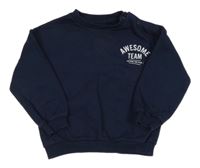 Tmavomodrá oversize mikina s nápisem F&F