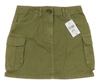 Khaki cargo riflová sukně Matalan