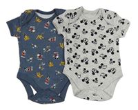 2x - Body s Mickey - Tmavomodrošedé s Mickey s kamarády, světlešedé melírované George