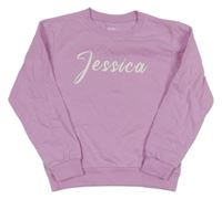 Lila mikina s nápisem 