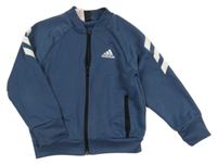 Tmavomodrošedá propínací sportovní mikina Adidas